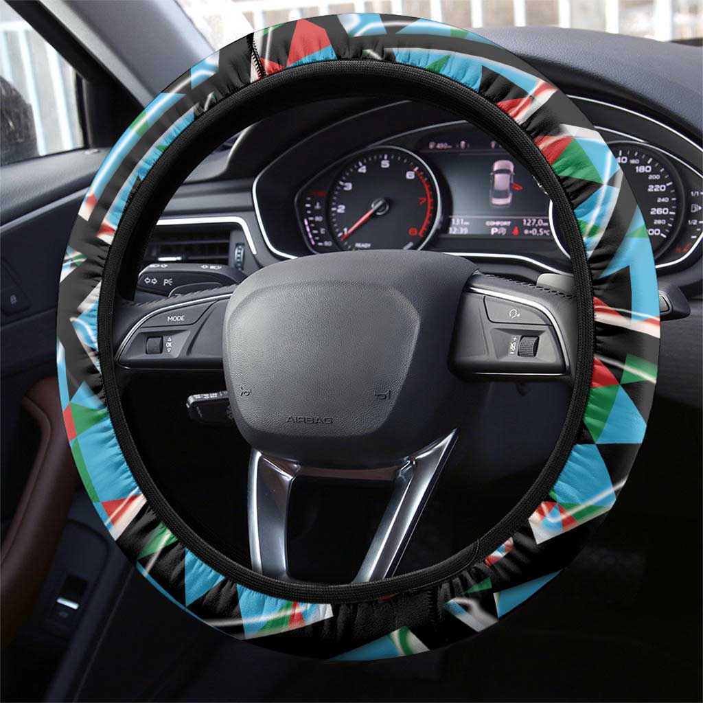 South Sudan Steering Wheel Cover Geometric African Patterns - African Pride