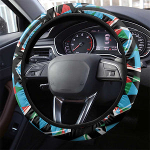 South Sudan Steering Wheel Cover Geometric African Patterns - African Pride