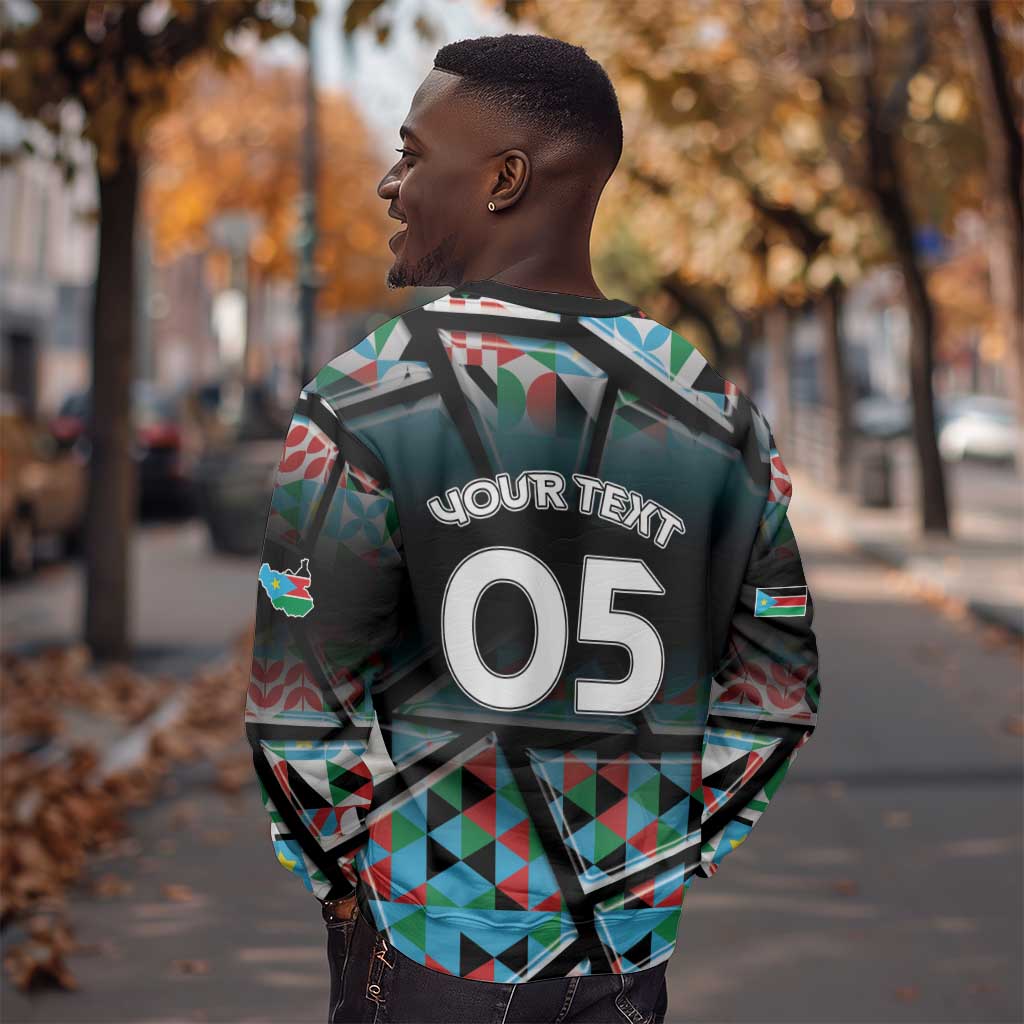 Custom South Sudan Sweatshirt Geometric African Patterns - African Pride