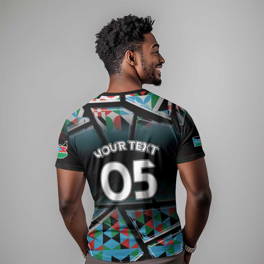 Custom South Sudan T shirt Geometric African Patterns - African Pride