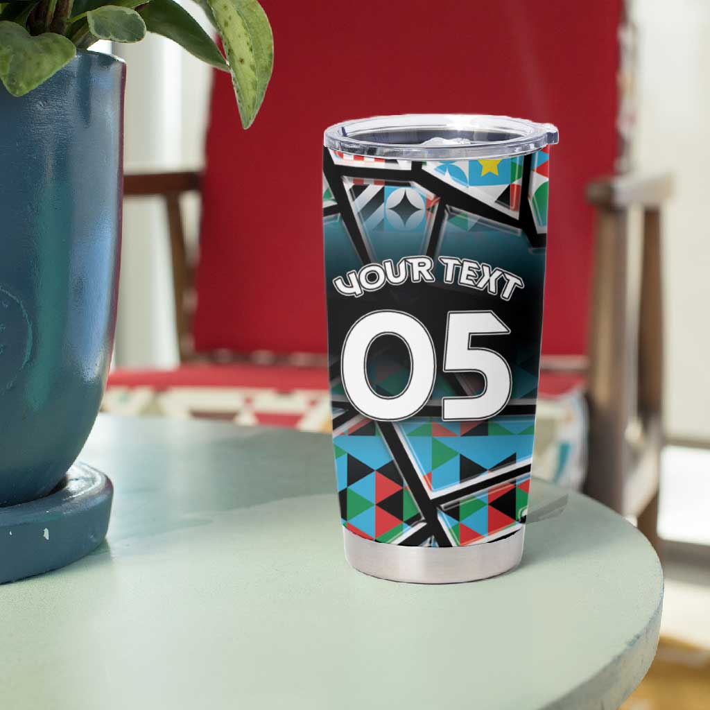 Custom South Sudan Tumbler Cup Geometric African Patterns - African Pride