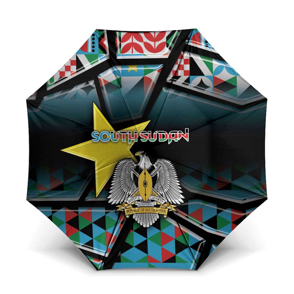 South Sudan Umbrella Geometric African Patterns - African Pride