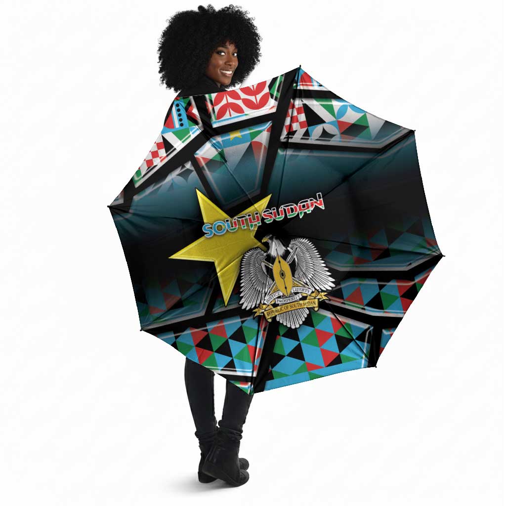 South Sudan Umbrella Geometric African Patterns - African Pride