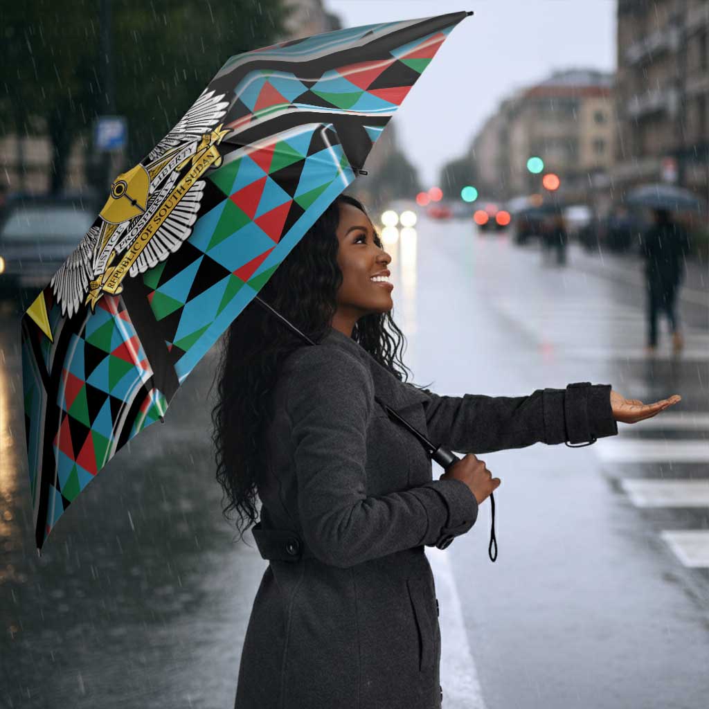South Sudan Umbrella Geometric African Patterns - African Pride