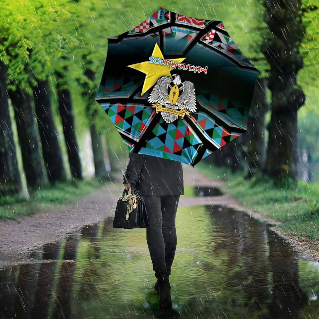 South Sudan Umbrella Geometric African Patterns - African Pride