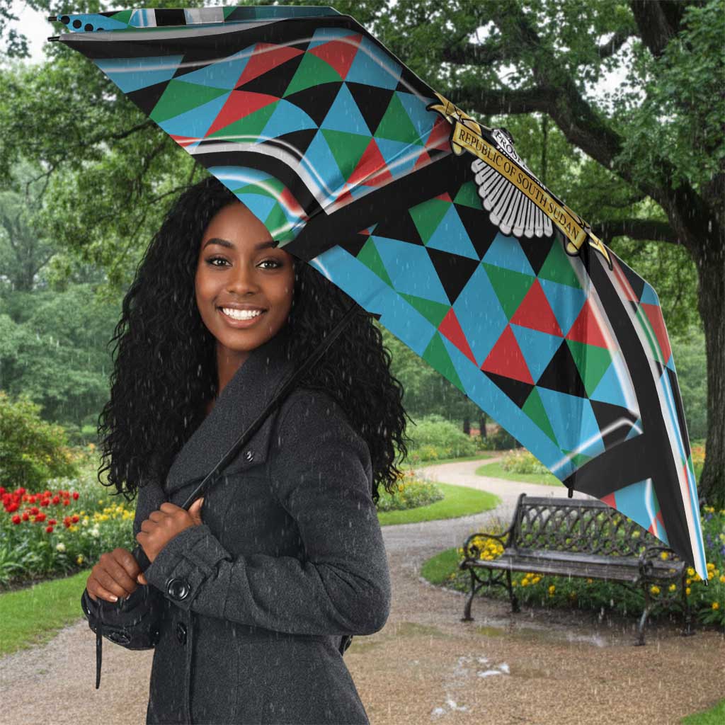 South Sudan Umbrella Geometric African Patterns - African Pride