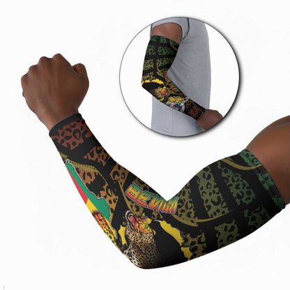 Personalized Benin Arm Sleeves Powerful African Leopard - African Pride