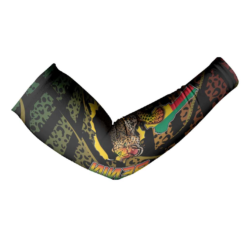 Personalized Benin Arm Sleeves Powerful African Leopard - African Pride
