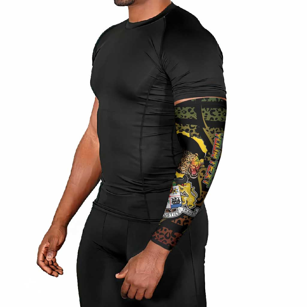 Personalized Benin Arm Sleeves Powerful African Leopard - African Pride