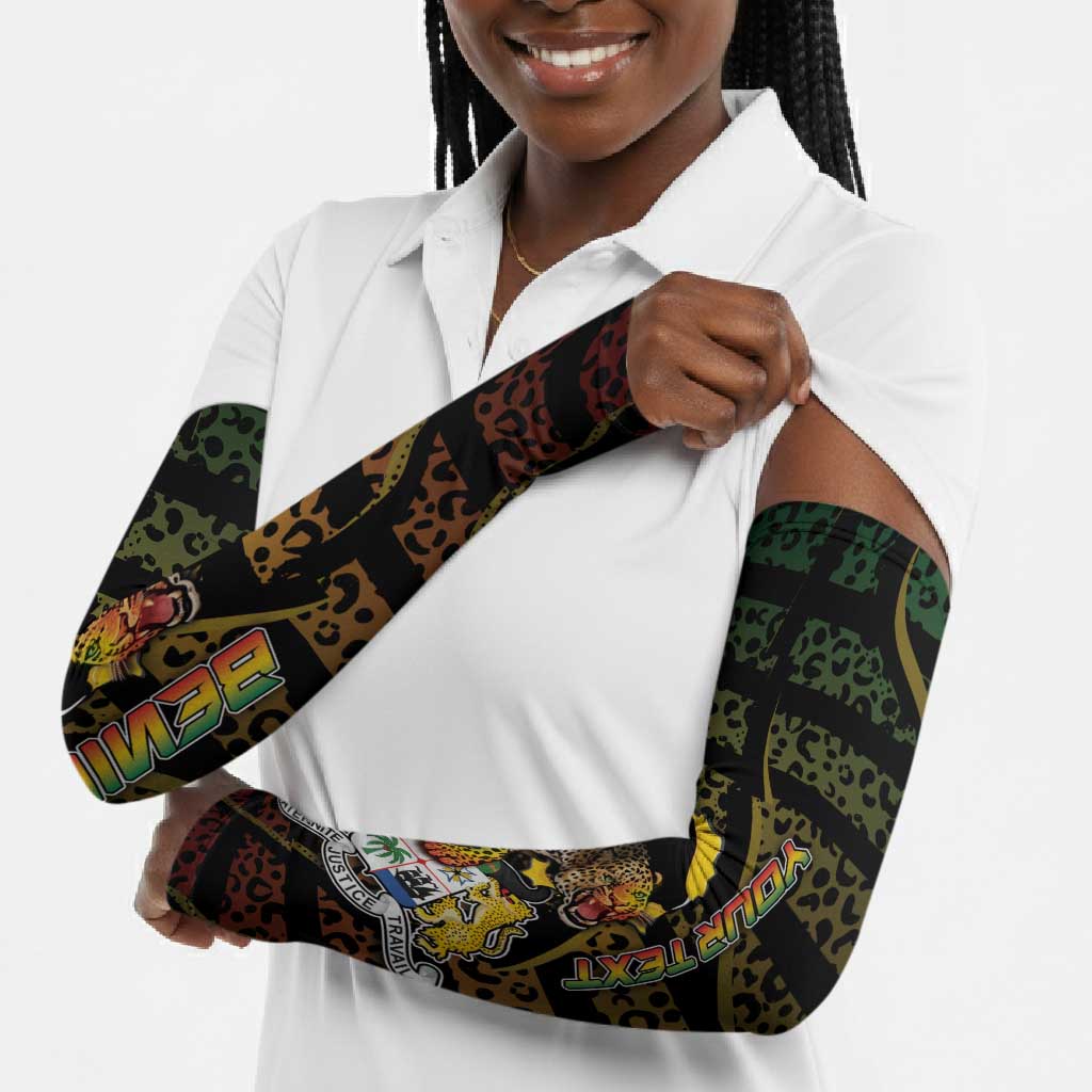 Personalized Benin Arm Sleeves Powerful African Leopard - African Pride