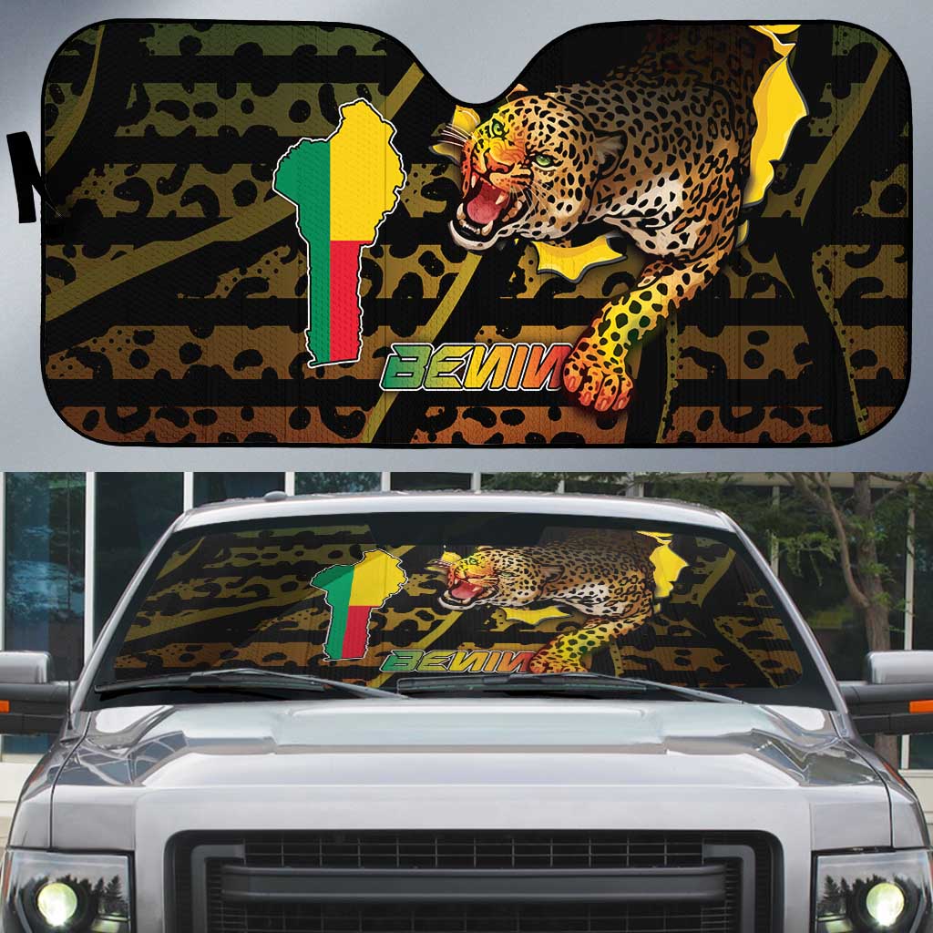 Benin Auto Sun Shade Powerful African Leopard - African Pride