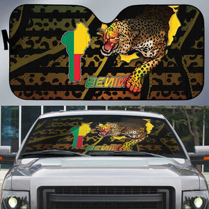 Benin Auto Sun Shade Powerful African Leopard - African Pride