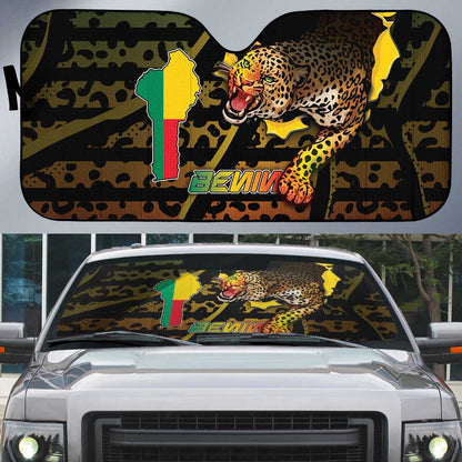 Benin Auto Sun Shade Powerful African Leopard - African Pride