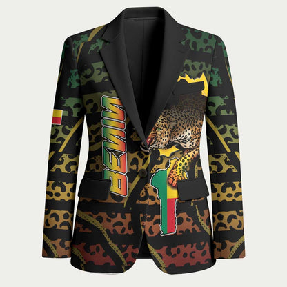 Personalized Benin Blazer Powerful African Leopard - African Pride