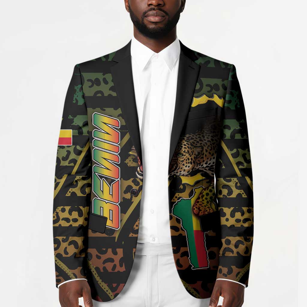 Personalized Benin Blazer Powerful African Leopard - African Pride
