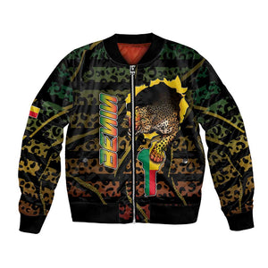 Personalized Benin Bomber Jacket Powerful African Leopard - African Pride