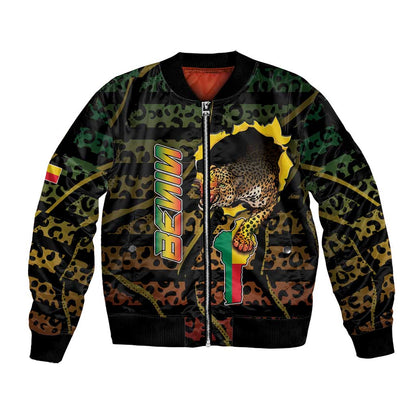 Personalized Benin Bomber Jacket Powerful African Leopard - African Pride