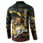 Personalized Benin Button Sweatshirt Powerful African Leopard