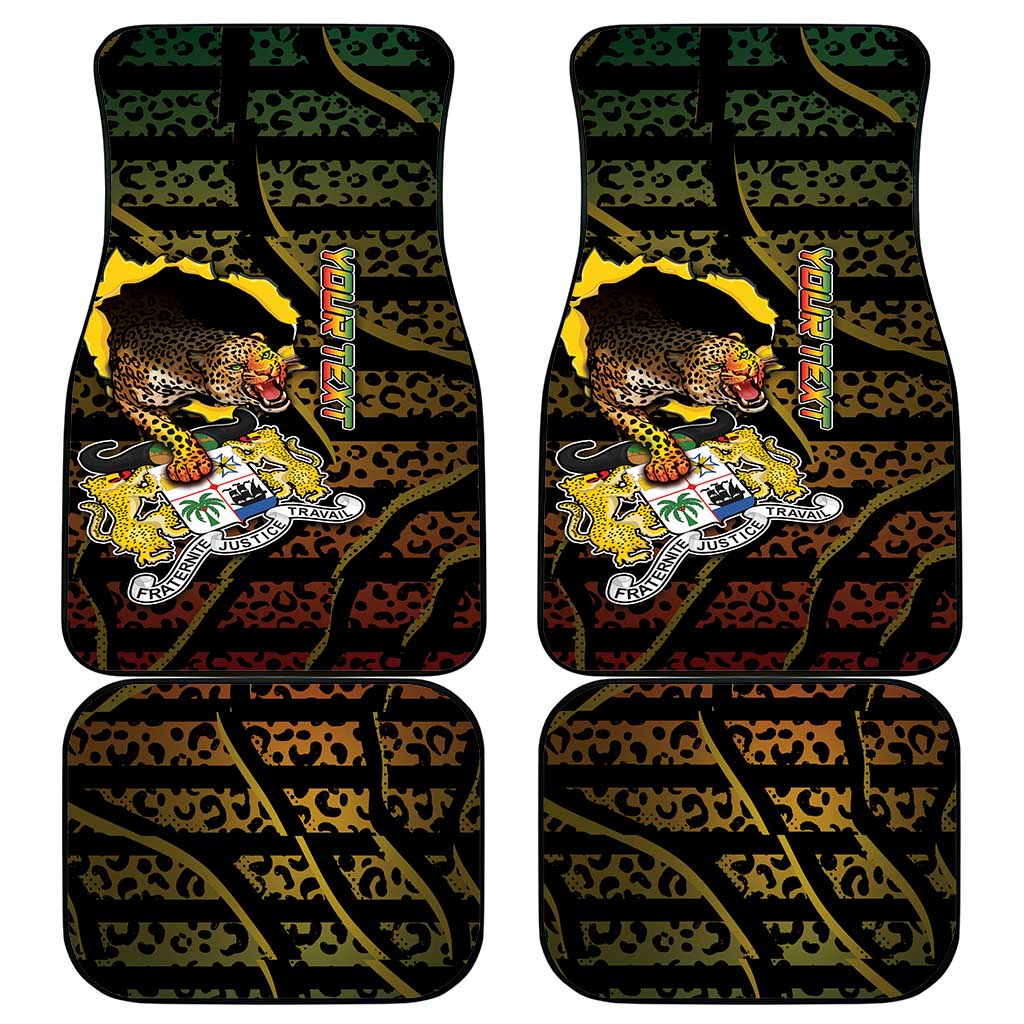 Personalized Benin Car Mats Powerful African Leopard - African Pride