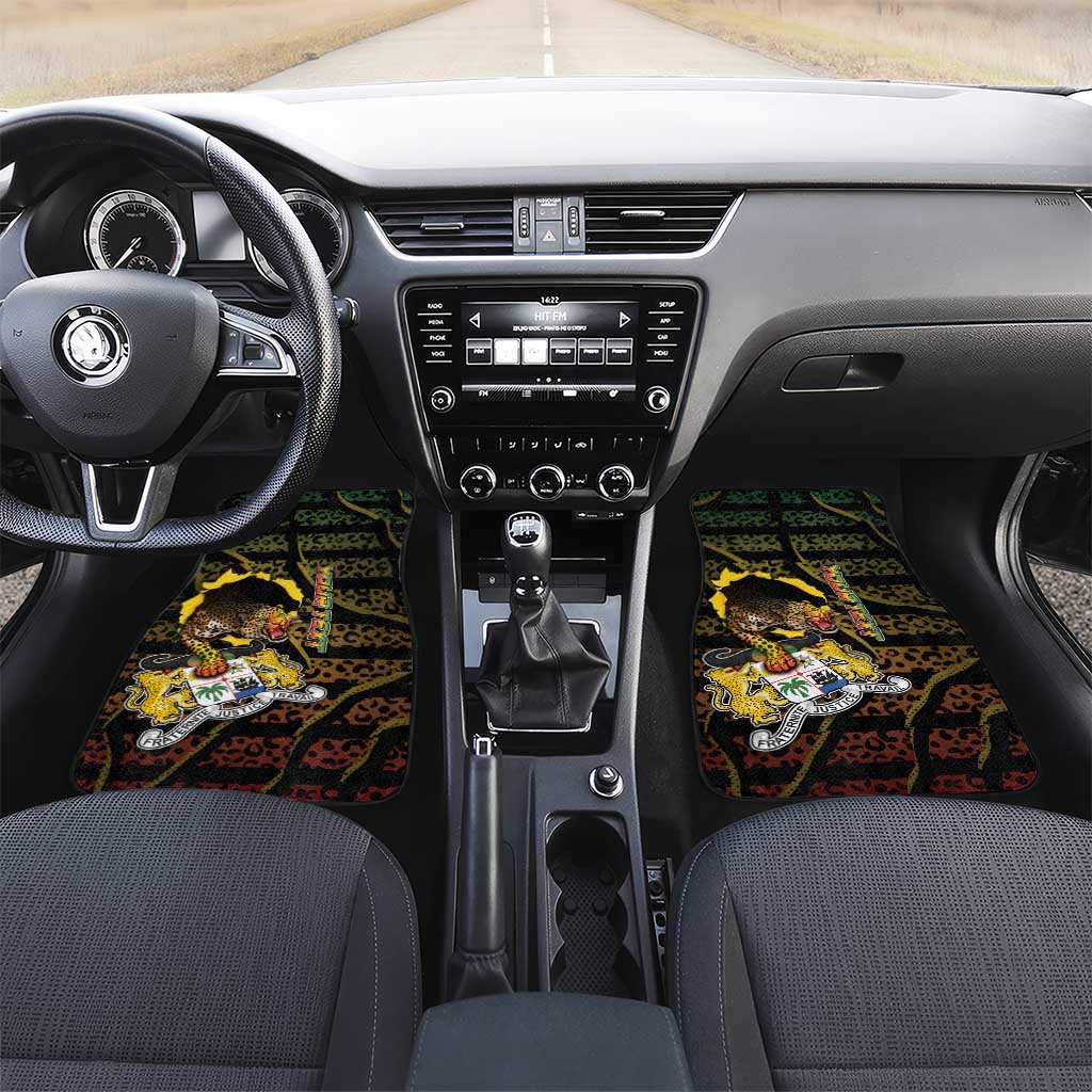Personalized Benin Car Mats Powerful African Leopard - African Pride