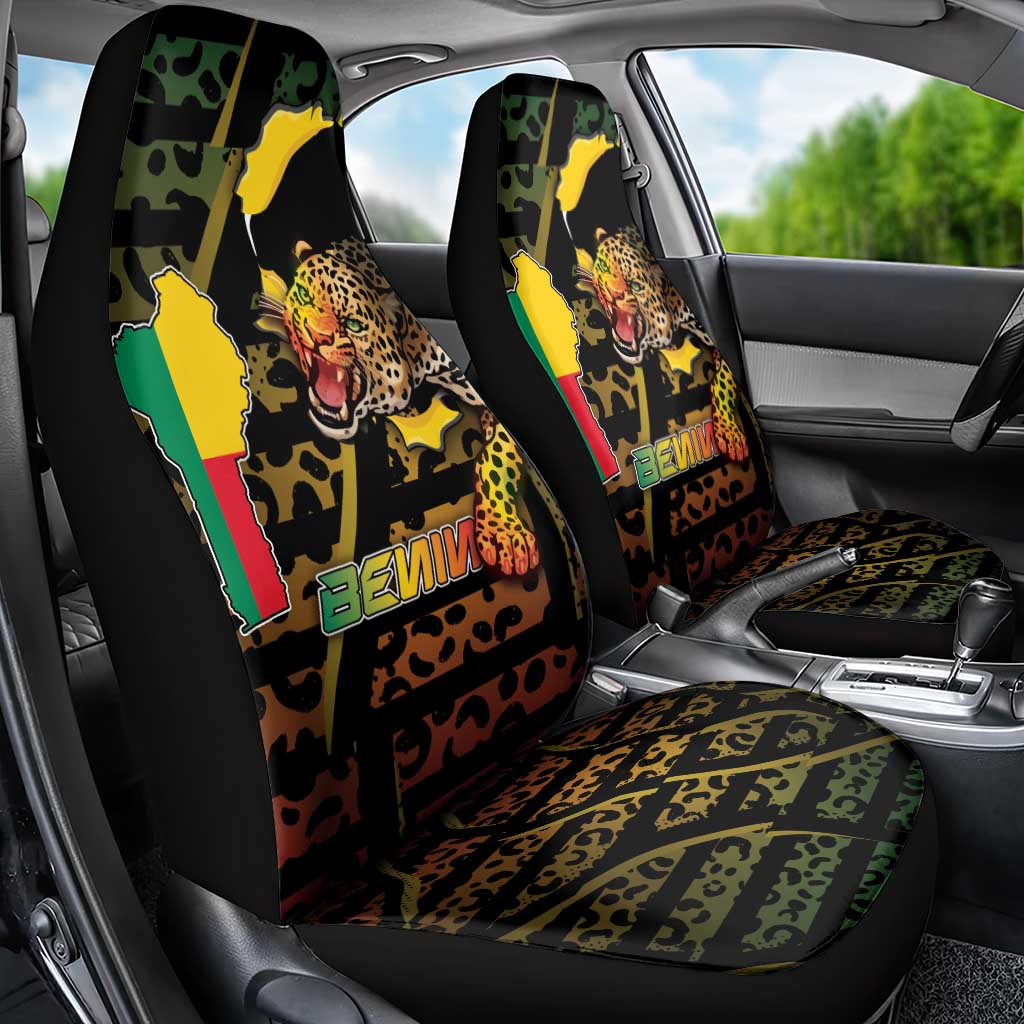 Benin Car Seat Cover Powerful African Leopard - African Pride