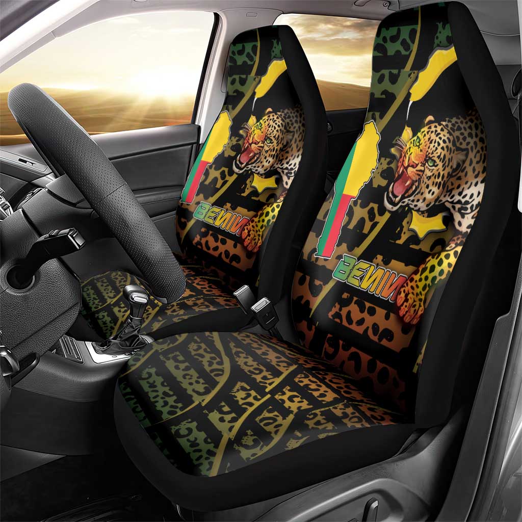 Benin Car Seat Cover Powerful African Leopard - African Pride