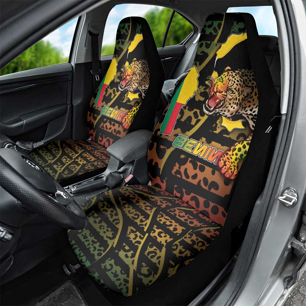 Benin Car Seat Cover Powerful African Leopard - African Pride
