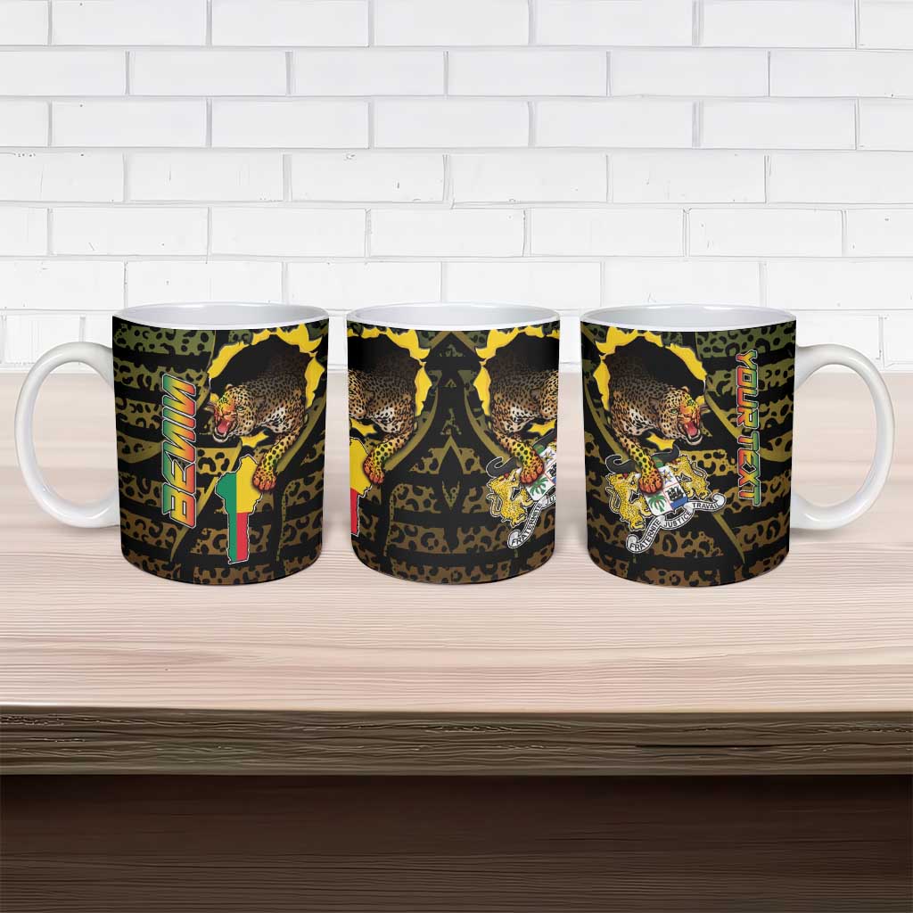Personalized Benin Ceramic Mug Powerful African Leopard - African Pride