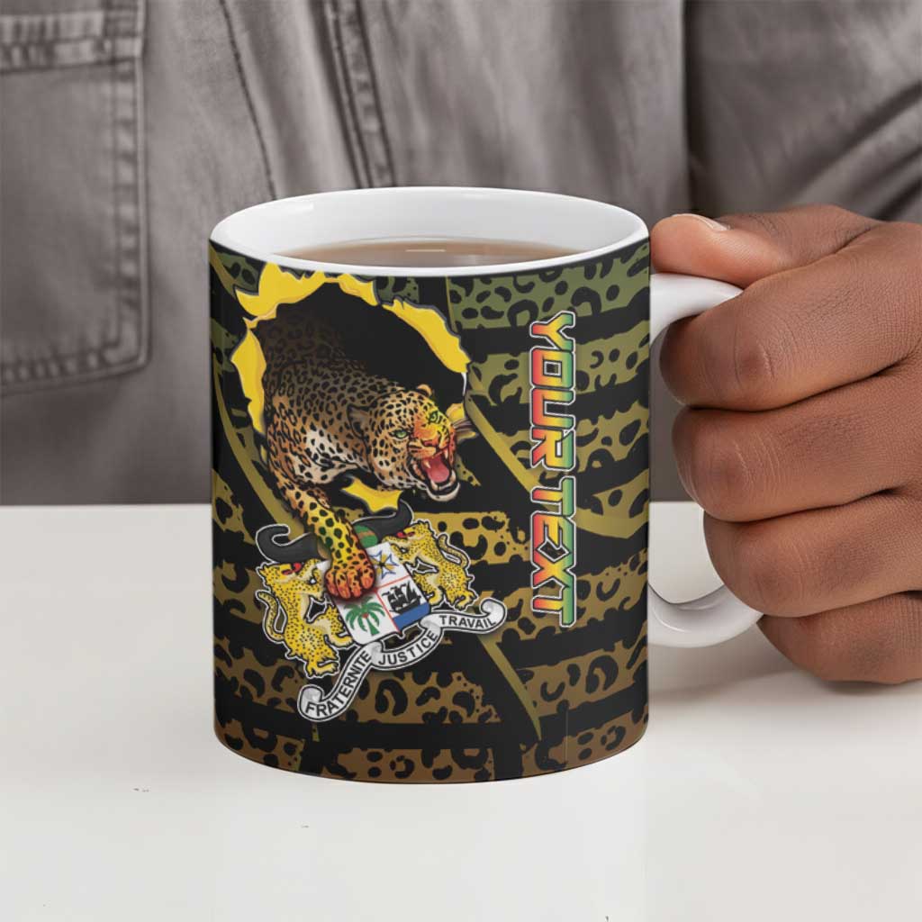 Personalized Benin Ceramic Mug Powerful African Leopard - African Pride