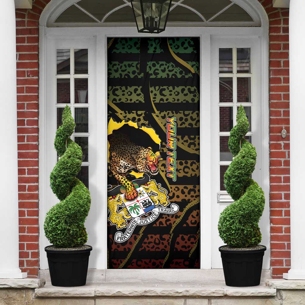 Personalized Benin Door Cover Powerful African Leopard - African Pride