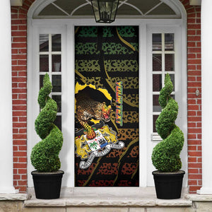 Personalized Benin Door Cover Powerful African Leopard - African Pride