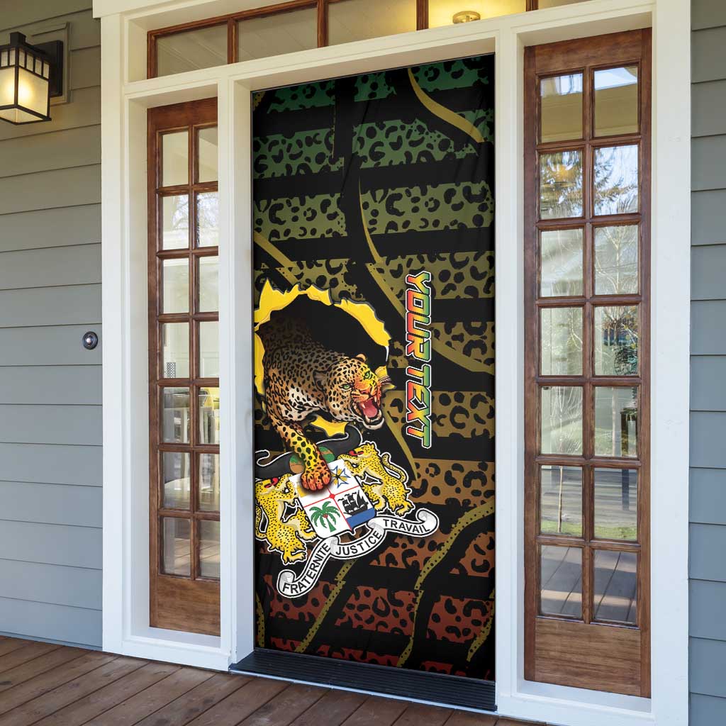 Personalized Benin Door Cover Powerful African Leopard - African Pride