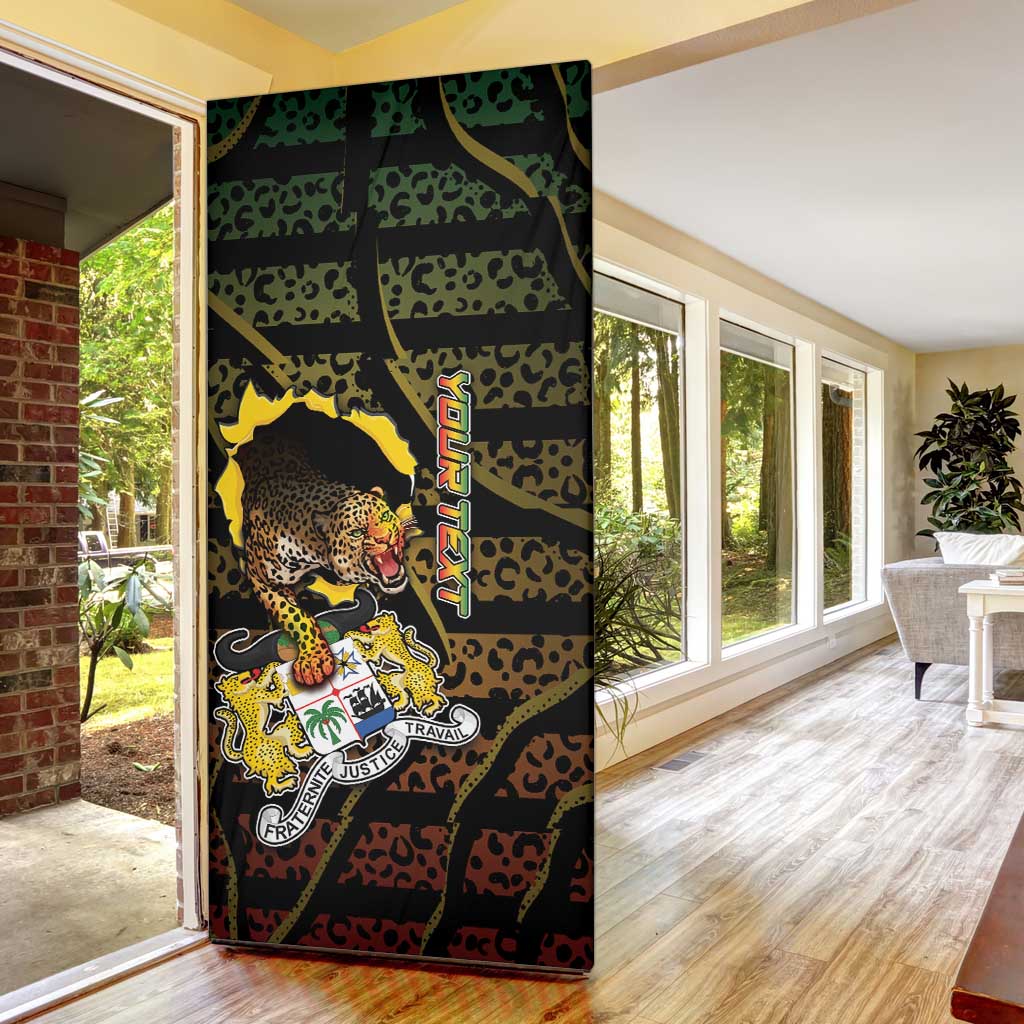 Personalized Benin Door Cover Powerful African Leopard - African Pride