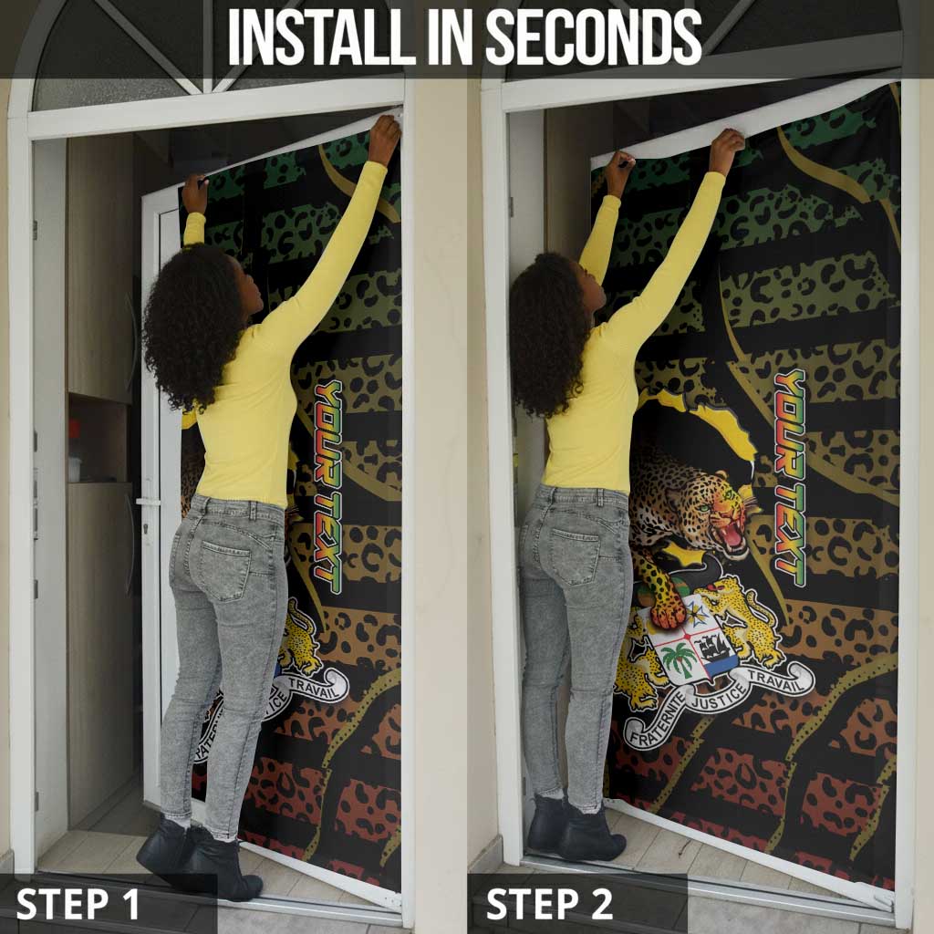 Personalized Benin Door Cover Powerful African Leopard - African Pride