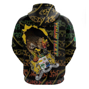 Personalized Benin Hoodie Powerful African Leopard - African Pride