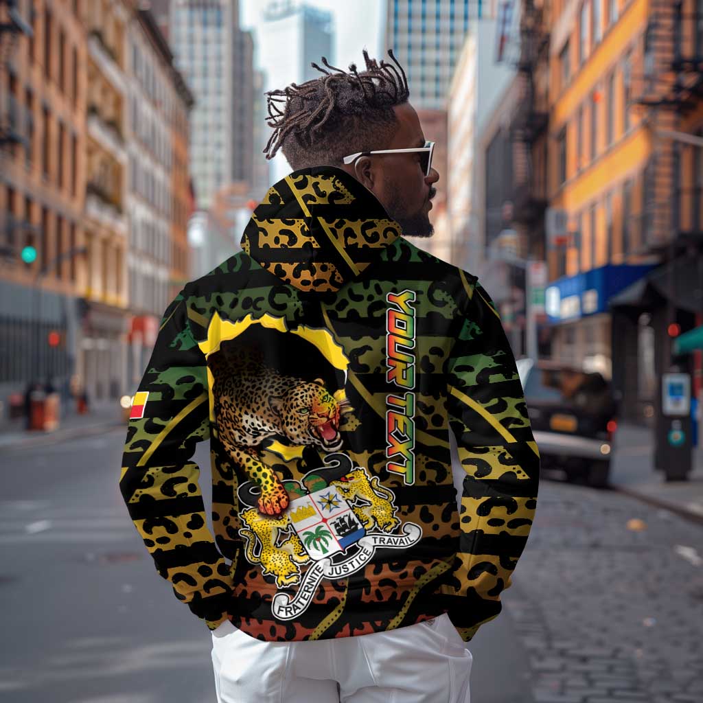 Personalized Benin Hoodie Powerful African Leopard - African Pride
