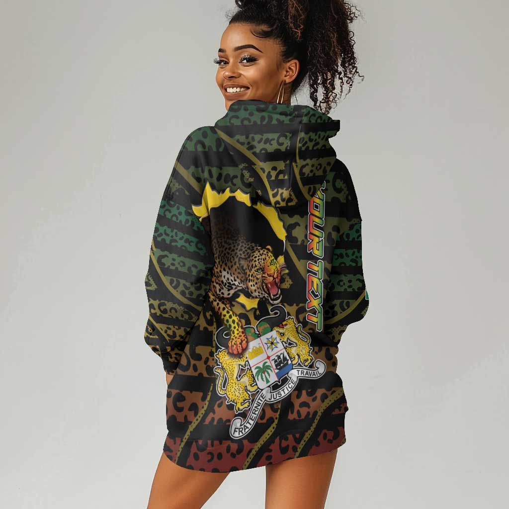 Personalized Benin Hoodie Dress Powerful African Leopard - African Pride