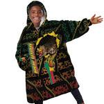 Personalized Benin Kid Wearable Blanket Hoodie Powerful African Leopard - African Pride