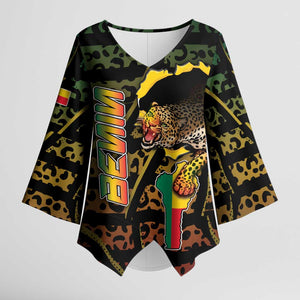 Personalized Benin Kimono Sleeve Blouse Powerful African Leopard - African Pride