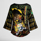 Personalized Benin Kimono Sleeve Blouse Powerful African Leopard - African Pride