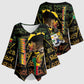 Personalized Benin Kimono Sleeve Blouse Powerful African Leopard - African Pride