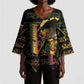 Personalized Benin Kimono Sleeve Blouse Powerful African Leopard - African Pride