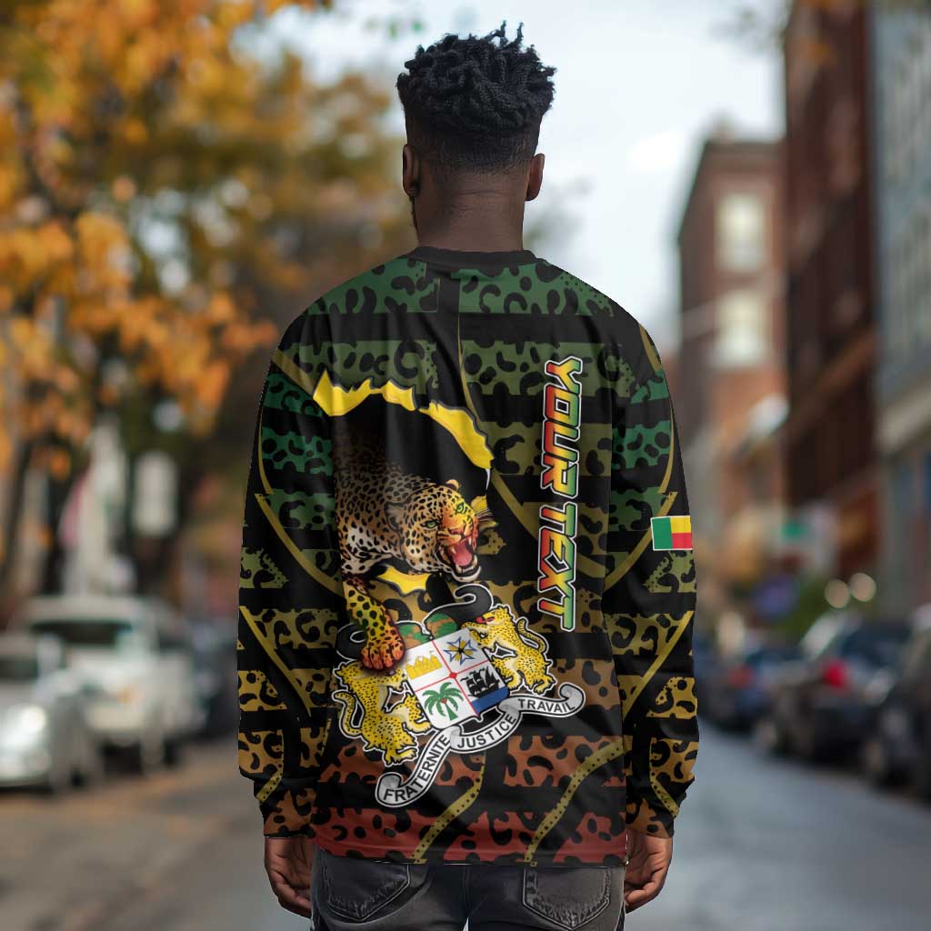 Personalized Benin Long Sleeve Shirt Powerful African Leopard - African Pride