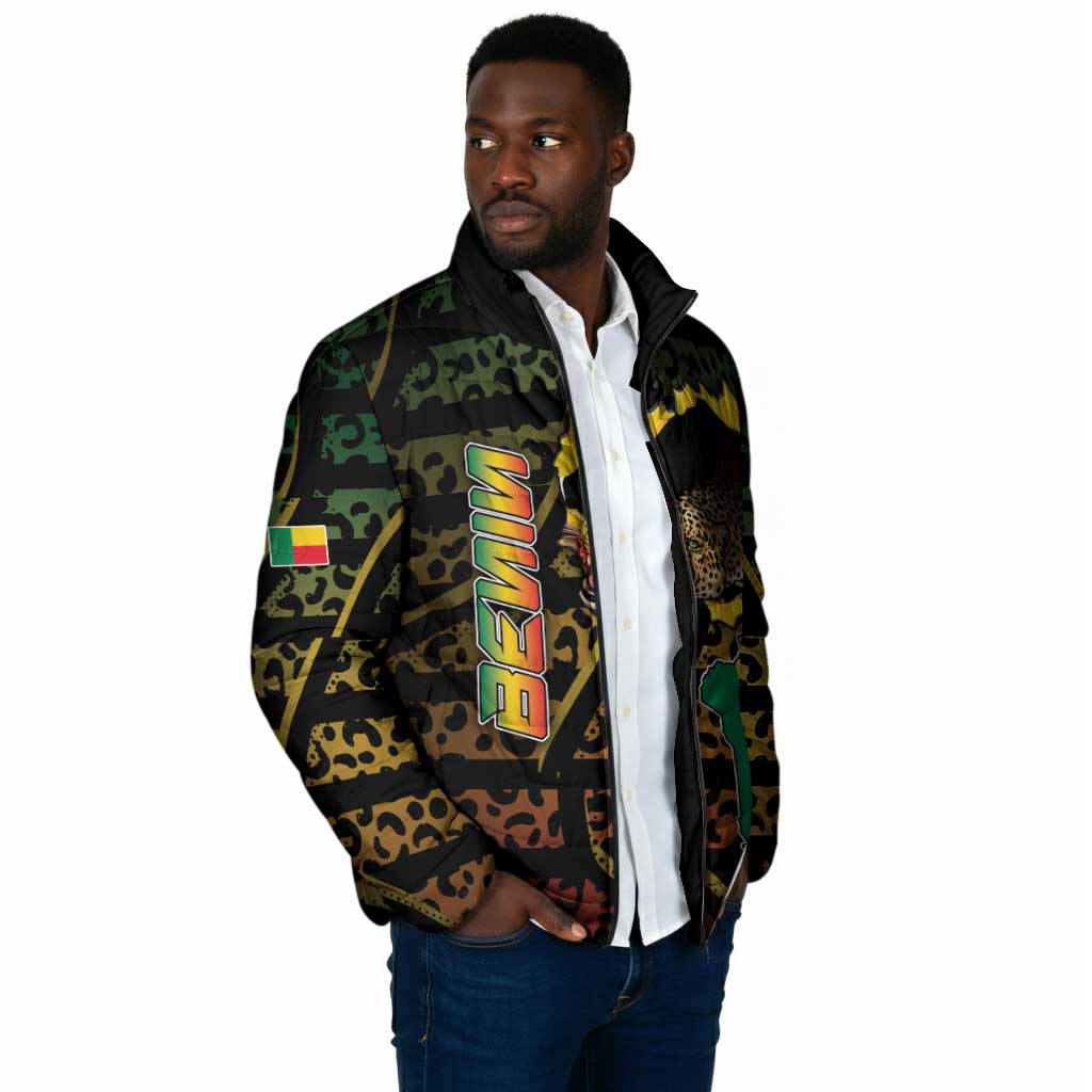 Personalized Benin Padded Jacket Powerful African Leopard - African Pride