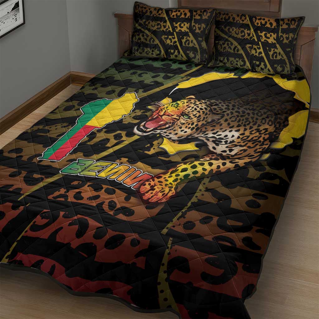 Benin Quilt Bed Set Powerful African Leopard - African Pride