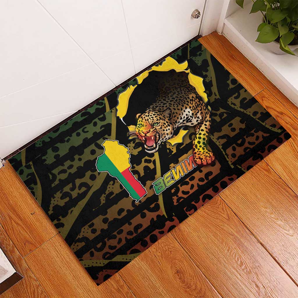 Benin Rubber Doormat Powerful African Leopard - African Pride
