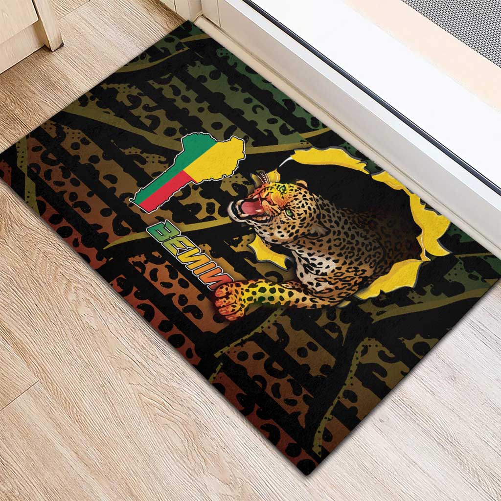 Benin Rubber Doormat Powerful African Leopard - African Pride