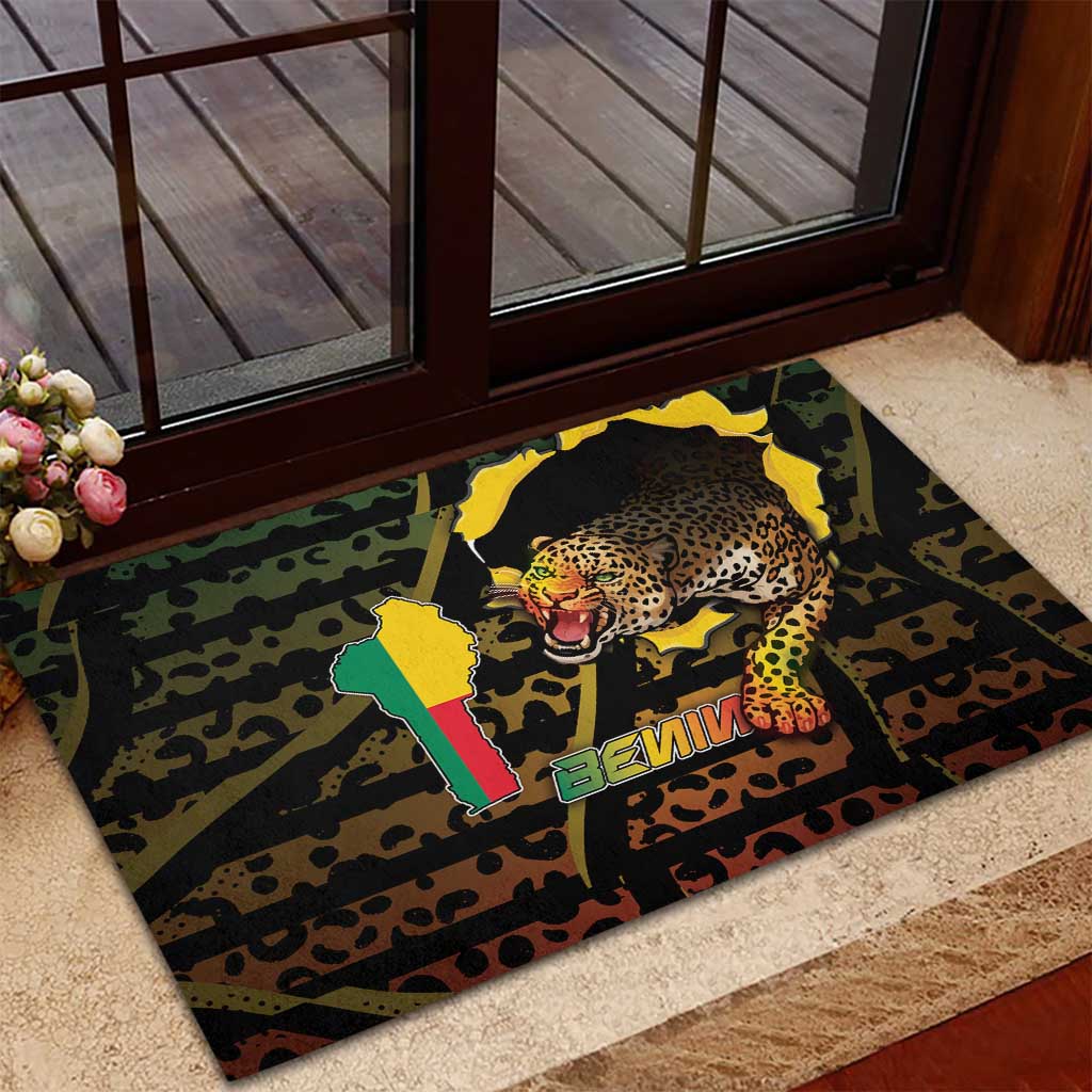 Benin Rubber Doormat Powerful African Leopard - African Pride