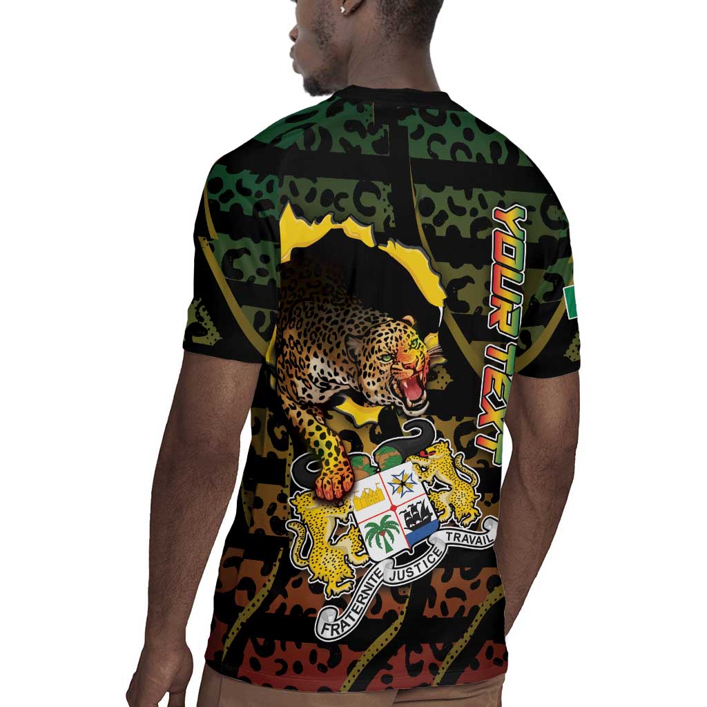 Personalized Benin Rugby Jersey Powerful African Leopard - African Pride