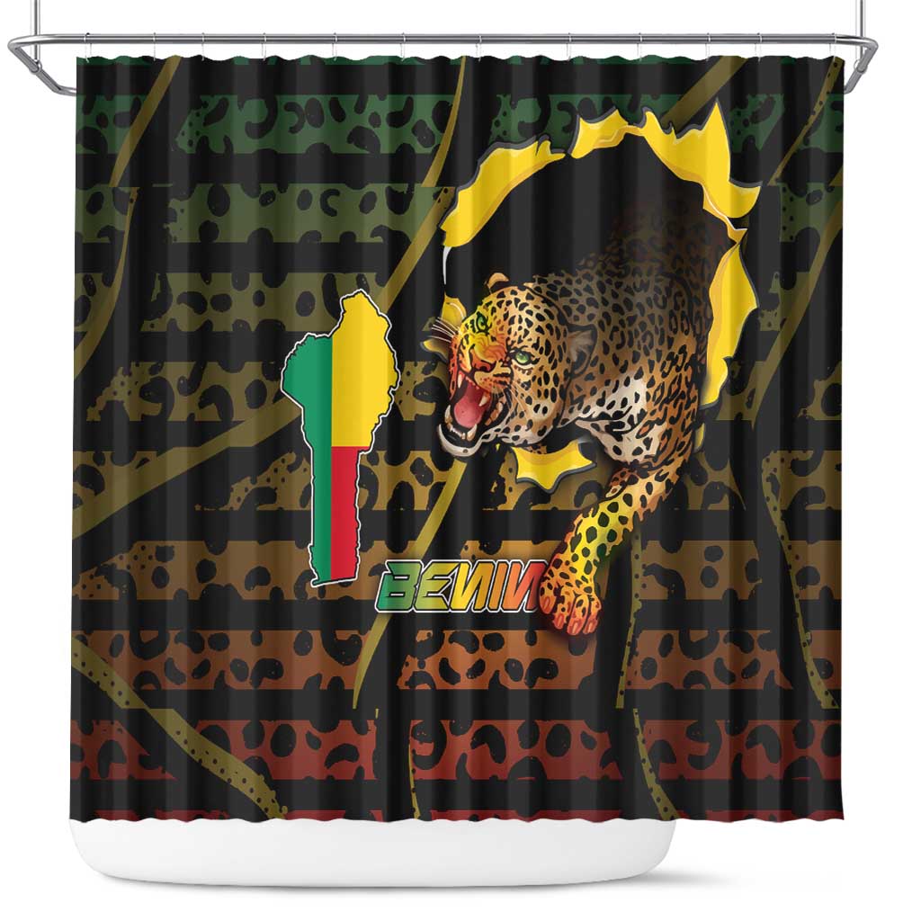 Benin Shower Curtain Powerful African Leopard - African Pride
